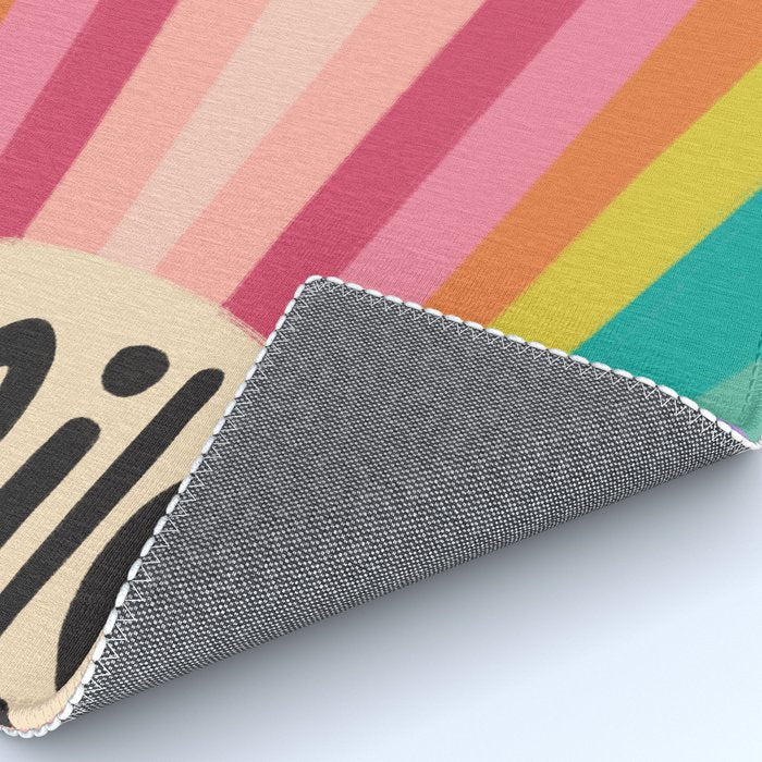 Smile - 70s Retro Sun Rainbow  Rug Gallery Image 4