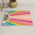 Smile - 70s Retro Sun Rainbow  Rug Gallery Image 1