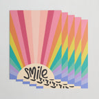 Smile - 70s Retro Sun Rainbow  Wrapping Paper Gallery Image 3
