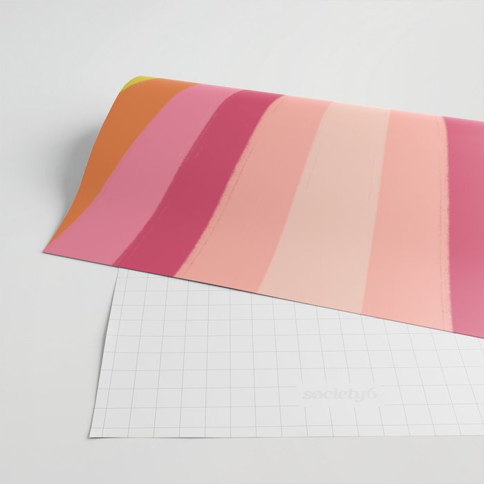 Smile - 70s Retro Sun Rainbow  Wrapping Paper Gallery Image 2