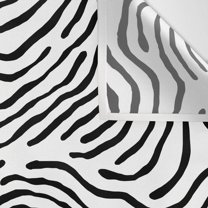 Black and white zebra stripe print art pattern Wall Tapestry Gallery Image 3