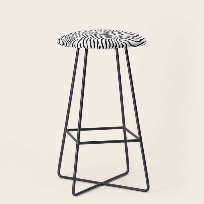 Black and white zebra stripe print art pattern Stool Gallery Image 1