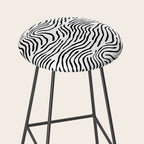 Black and white zebra stripe print art pattern Stool Gallery Image 2