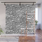 Black and white zebra stripe print art pattern Wall Mural Gallery Image 1