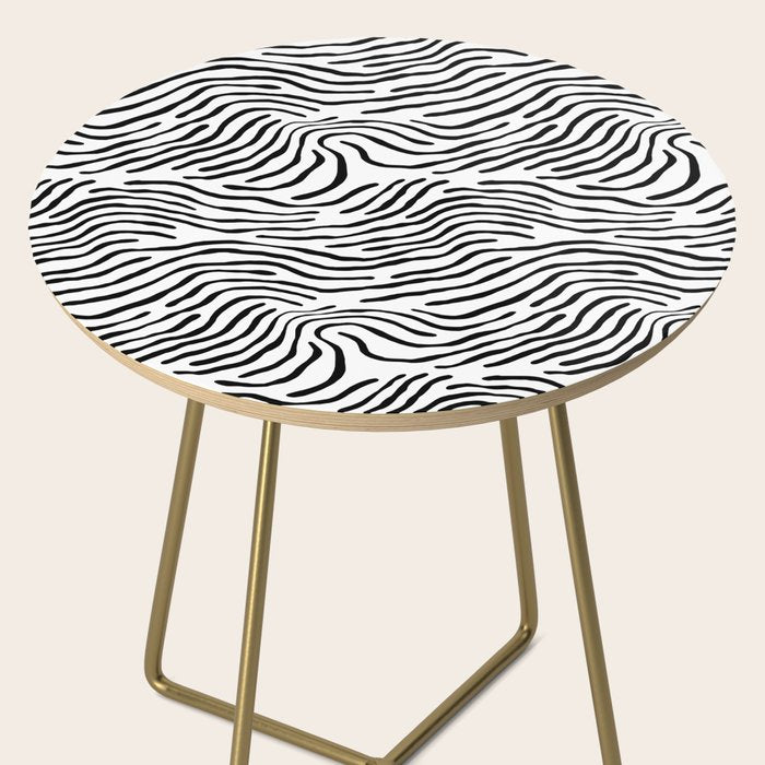 Black and white zebra stripe print art pattern Side Table Gallery Image 2