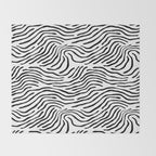 Black and white zebra stripe print art pattern Throw Blanket Gallery Image 2