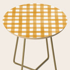 Watercolor Gingham - ochre on white  Side Table Gallery Image 2