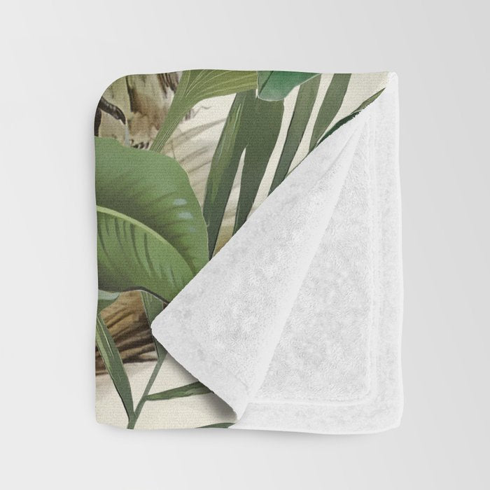 Tropical Heron Bird Rainforest Illustration Throw Blanket Gallery Image 3