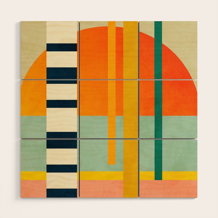 trees with tropical sun Wood Wall Art Gallery Image 1