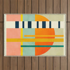 trees with tropical sun Outdoor Rug Gallery Image 1