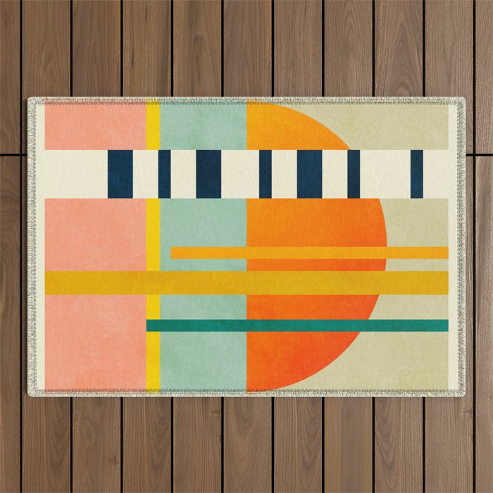 trees with tropical sun Outdoor Rug Gallery Image 1