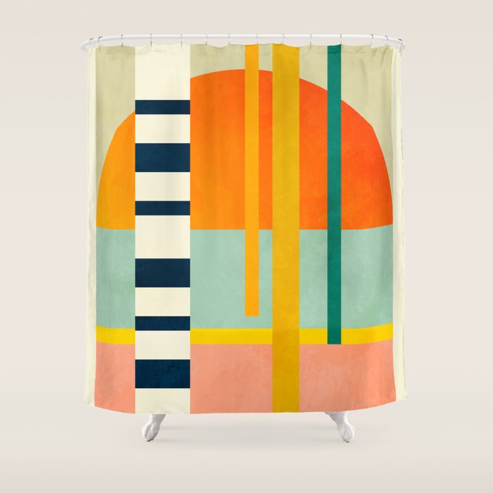 trees with tropical sun Shower Curtain Gallery Image 1