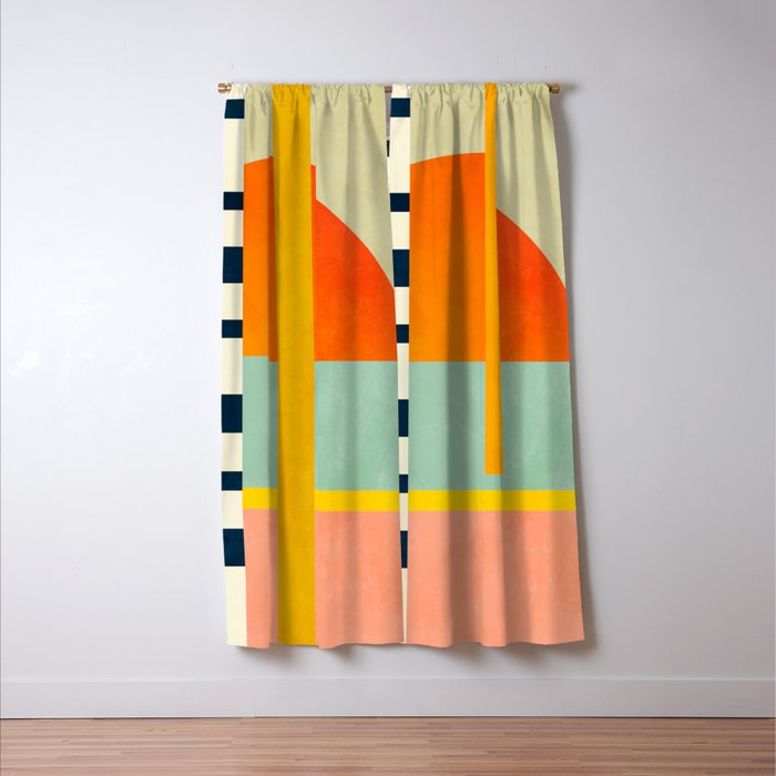 trees with tropical sun Window Curtain Gallery Image 3