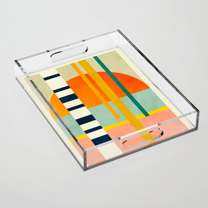 trees with tropical sun Acrylic Tray Gallery Image 1