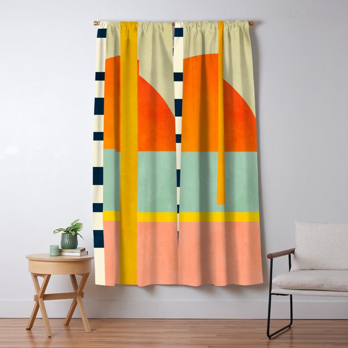 trees with tropical sun Window Curtain Gallery Image 5