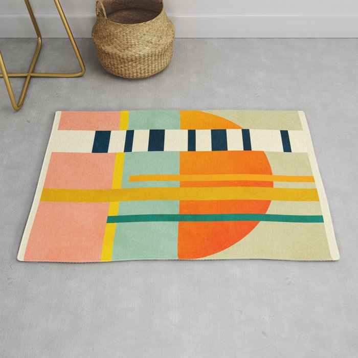 trees with tropical sun Rug Gallery Image 1