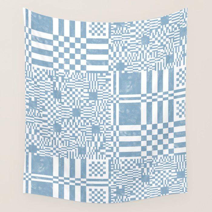 Retro Checkered Squares B Wall Tapestry Gallery Image 1