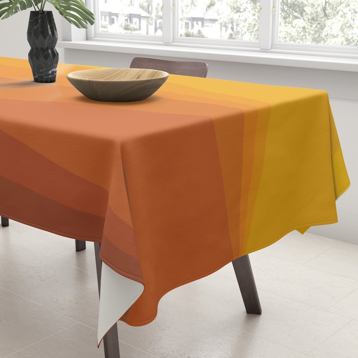 Geometric Triangles XI Retro Orange Tablecloth Gallery Image 3