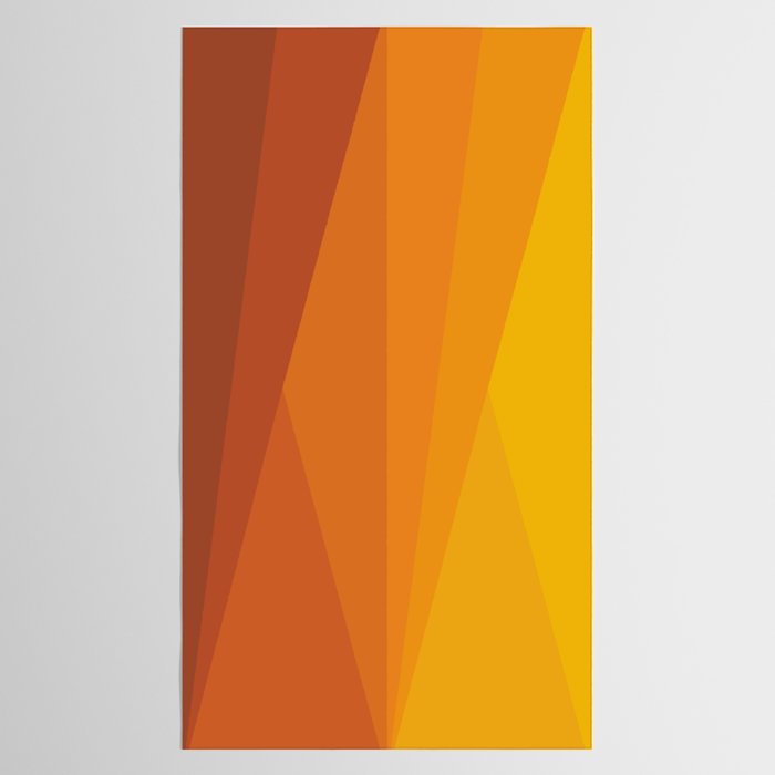 Geometric Triangles XI Retro Orange Tablecloth Gallery Image 2