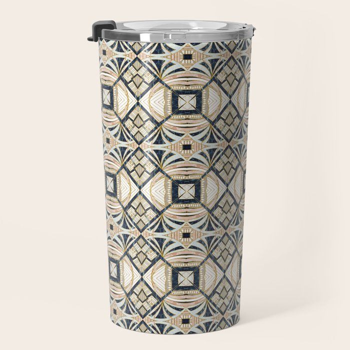 Mosaic marbled art deco II Travel Mug Gallery Image 3