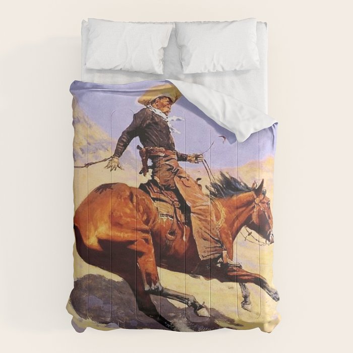 The Cowboy Western Art by Frederic Remington Comforter Gallery Image 1
