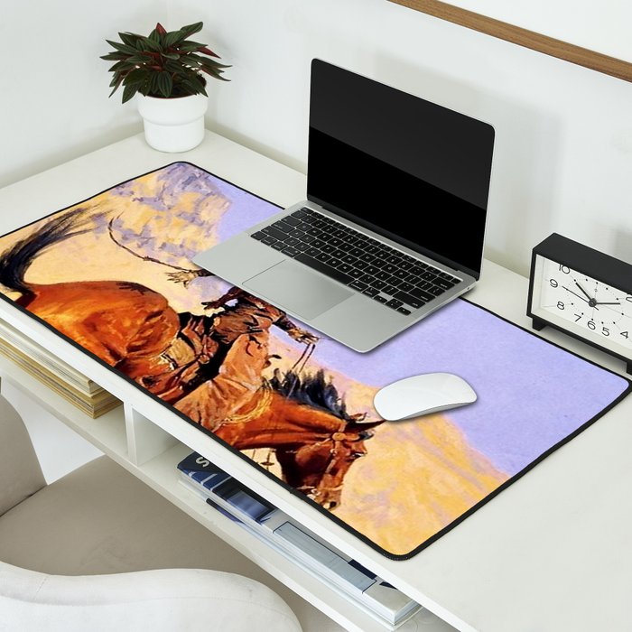 The Cowboy Western Art by Frederic Remington Desk Mat Gallery Image 2