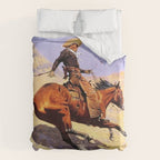 The Cowboy Western Art by Frederic Remington Duvet Cover Gallery Image 6