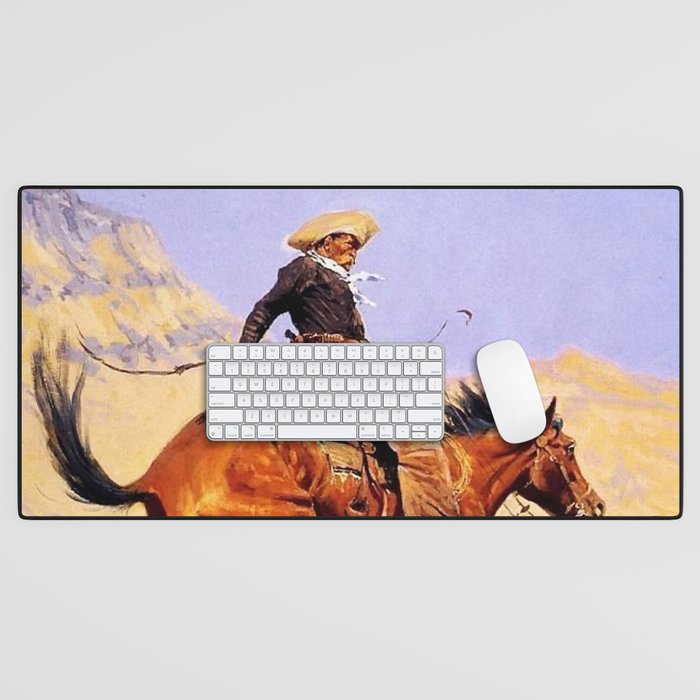 The Cowboy Western Art by Frederic Remington Desk Mat Gallery Image 1
