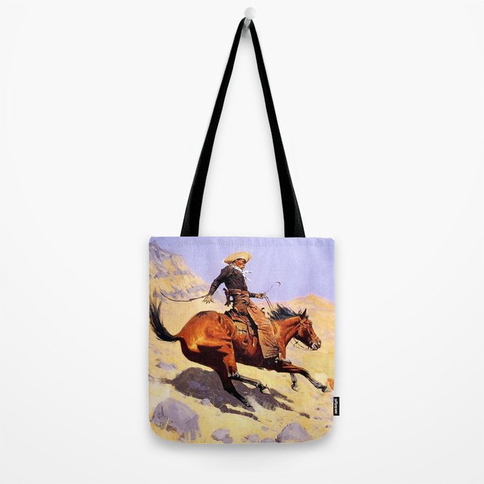 The Cowboy Western Art by Frederic Remington Tote Bag Gallery Image 2