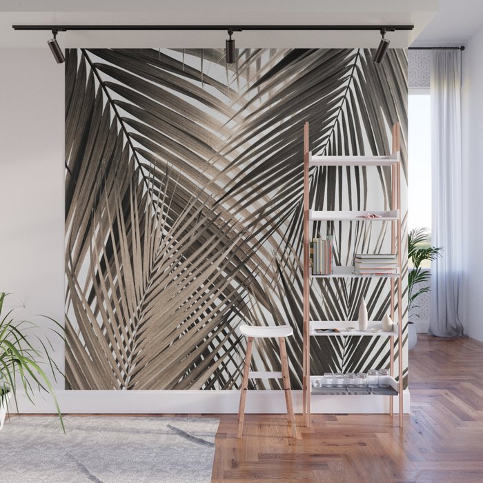 Golden Brown Palm Leaves Dream - Cali Summer Vibes #1 #tropical #decor #art #society6 Wall Mural Gallery Image 1