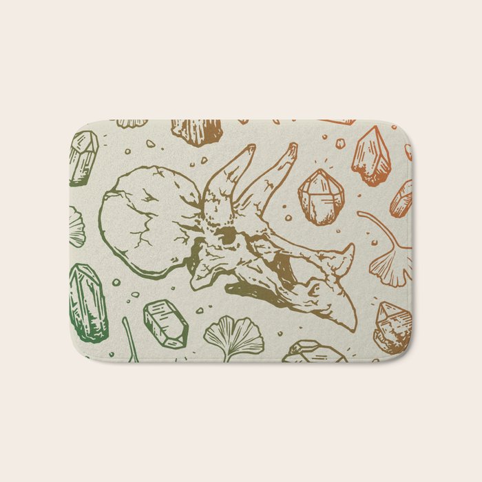Triceratops Rocks! | Leaf Green & Pumpkin Spice Ombré Bath Mat Gallery Image 1