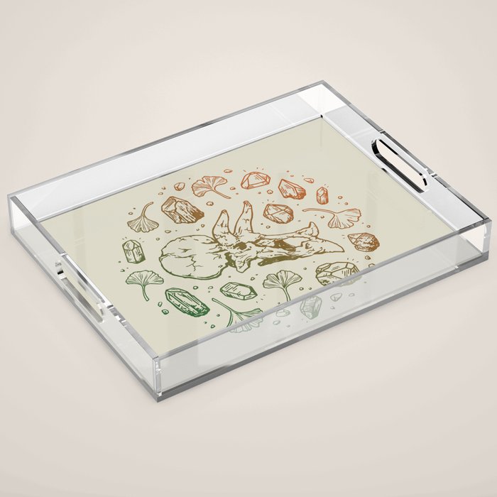 Triceratops Rocks! | Leaf Green & Pumpkin Spice Ombré Acrylic Tray Gallery Image 1