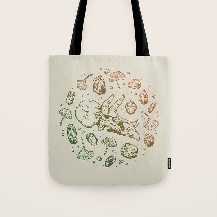 Triceratops Rocks! | Leaf Green & Pumpkin Spice Ombré Tote Bag Gallery Image 1