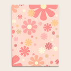 Flowerama Retro Floral Pattern in Blush Pink and Pale Yellow Notebook Gallery Image 4