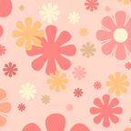 Flowerama Retro Floral Pattern in Blush Pink and Pale Yellow Coffee Mug Gallery Image 2