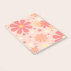 Flowerama Retro Floral Pattern in Blush Pink and Pale Yellow Notebook Gallery Image 3