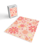 Flowerama Retro Floral Pattern in Blush Pink and Pale Yellow Jigsaw Puzzle Gallery Image 2