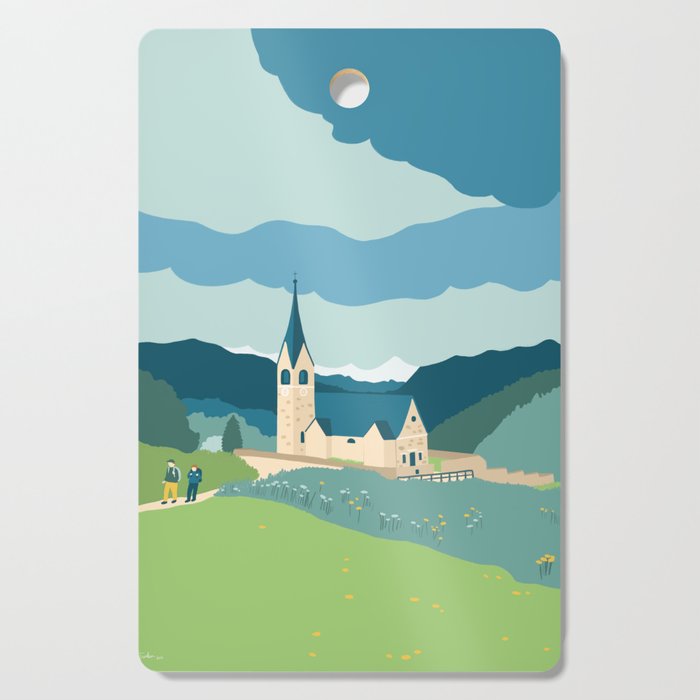 Italy, a church in the Alps Cutting Board Gallery Image 1