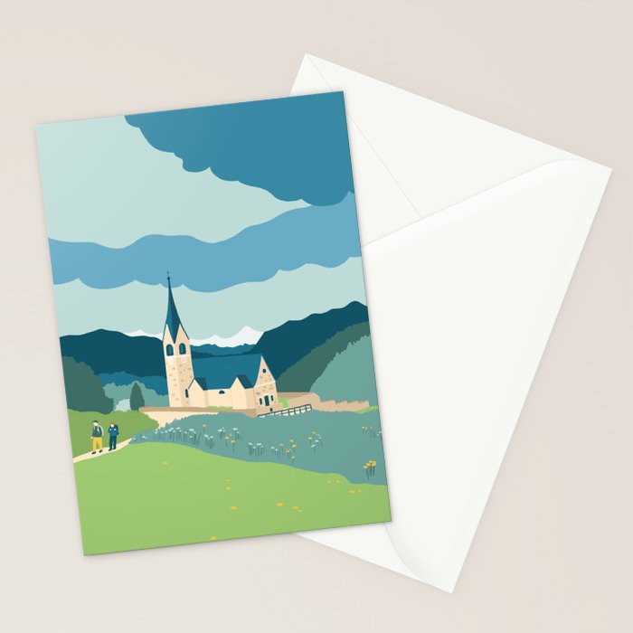 Italy, a church in the Alps Stationery Card Gallery Image 2