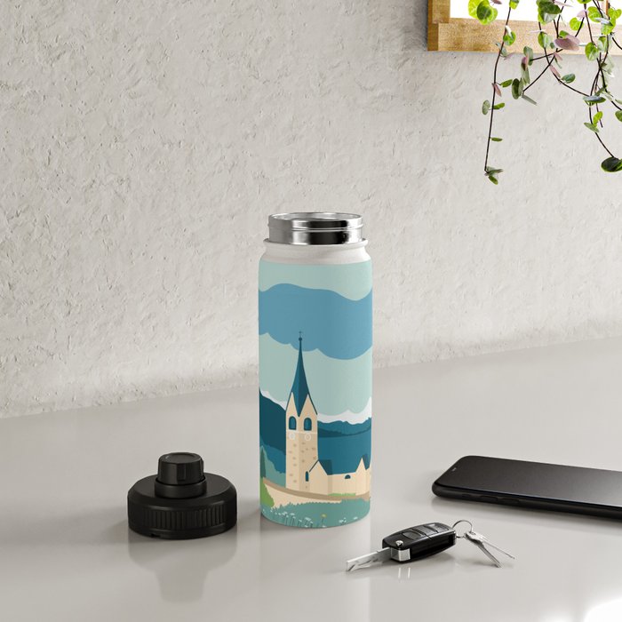 Italy, a church in the Alps Water Bottle Gallery Image 4