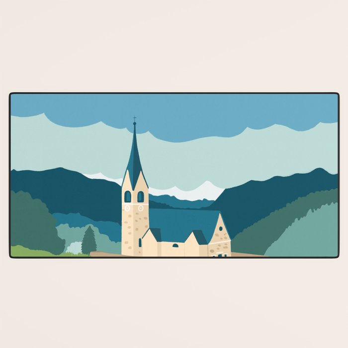Italy, a church in the Alps Desk Mat Gallery Image 3