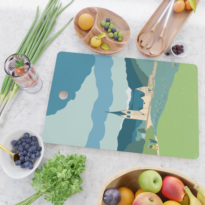 Italy, a church in the Alps Cutting Board Gallery Image 2