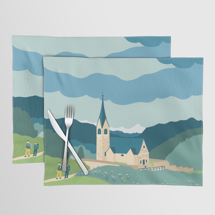 Italy, a church in the Alps Placemat Gallery Image 1