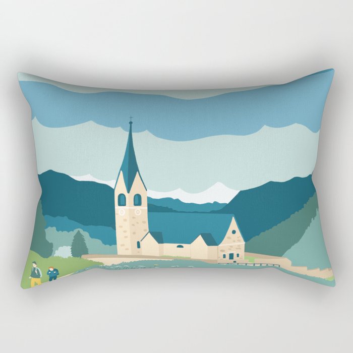 Italy, a church in the Alps Rectangular Pillow Gallery Image 2
