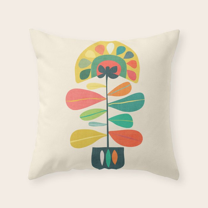 Fan Flower Throw Pillow Gallery Image 1