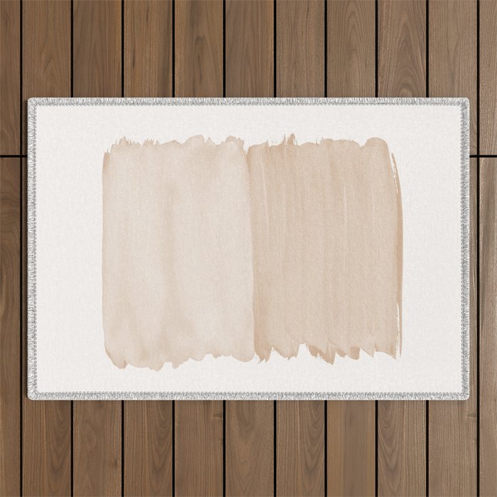 Warm Beige Abstract Minimalism #1 #minimal #ink #decor #art #society6 Outdoor Rug Gallery Image 1