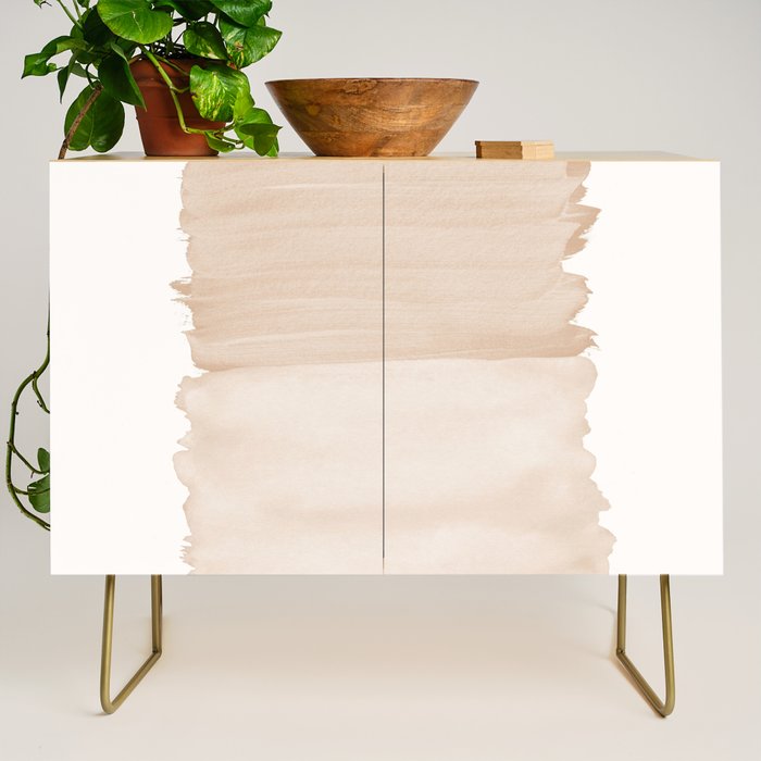 Warm Beige Abstract Minimalism #1 #minimal #ink #decor #art #society6 Credenza Gallery Image 1