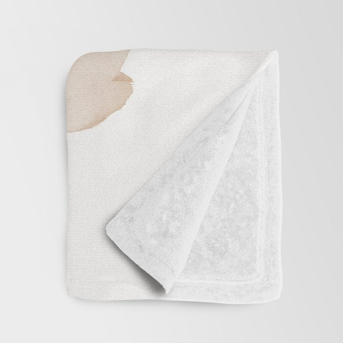 Warm Beige Abstract Minimalism #1 #minimal #ink #decor #art #society6 Throw Blanket Gallery Image 3