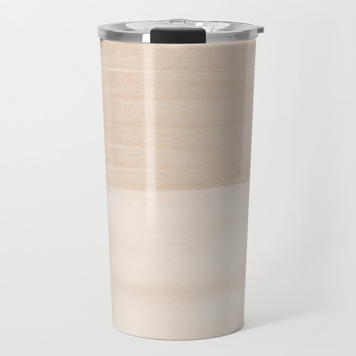 Warm Beige Abstract Minimalism #1 #minimal #ink #decor #art #society6 Travel Mug Gallery Image 1