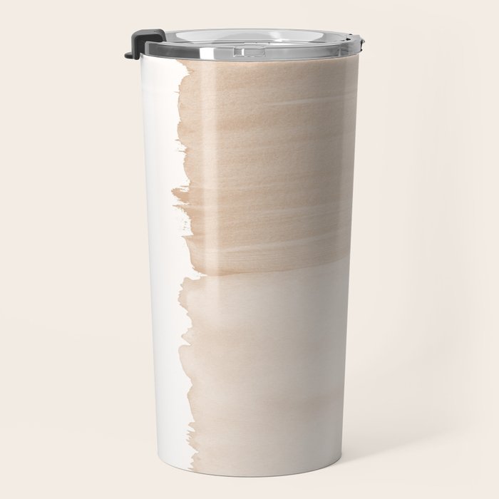 Warm Beige Abstract Minimalism #1 #minimal #ink #decor #art #society6 Travel Mug Gallery Image 3